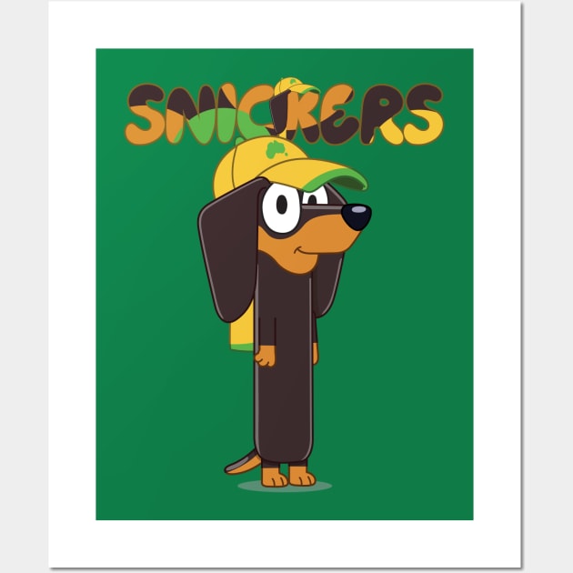 Snickers He is a sausage dog Wall Art by KOMIKRUKII